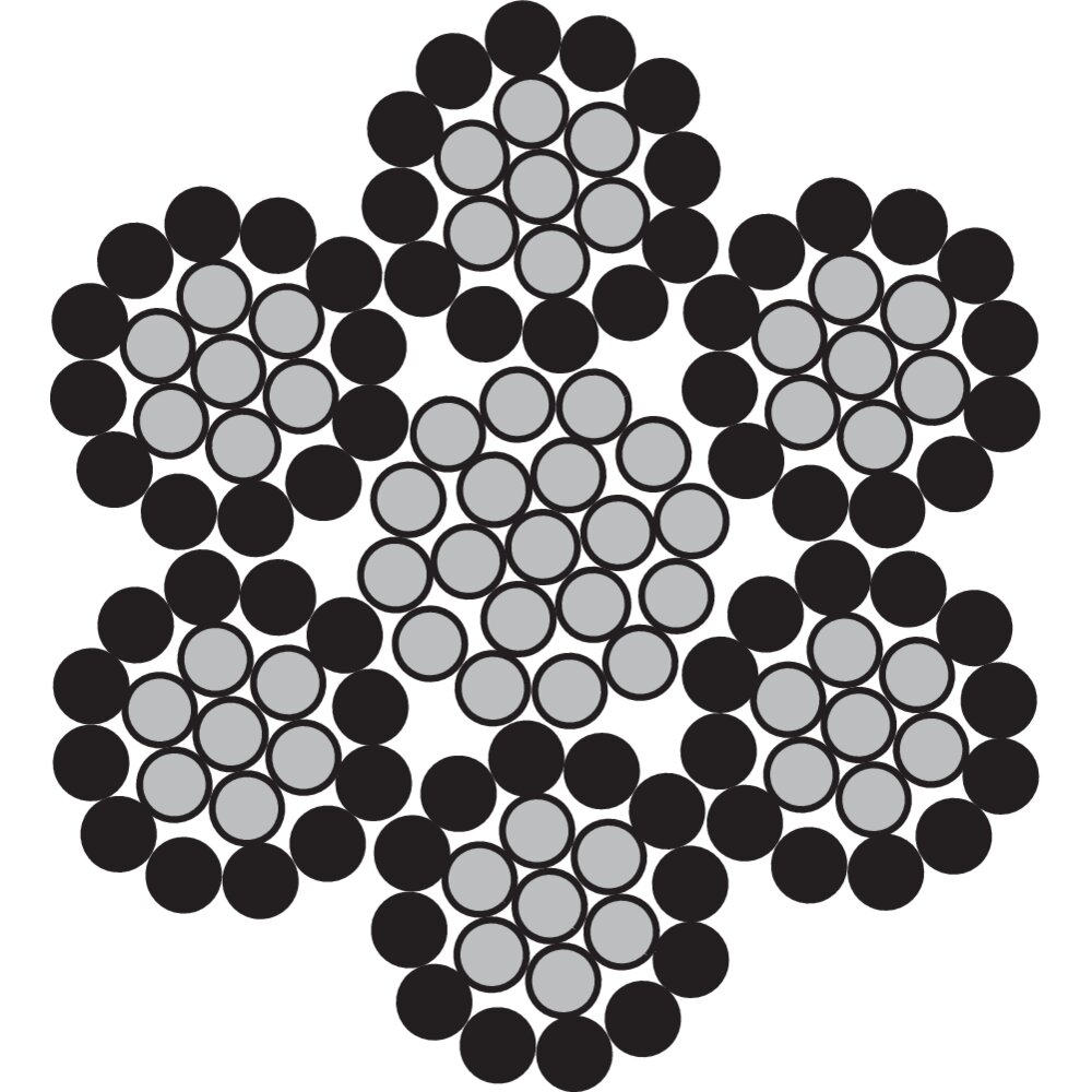 Black Steel Wire Rope Traction Levage